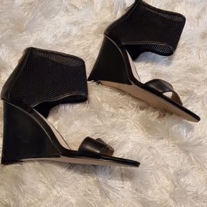 NEW ARTELIER NICOLE MILLER Black Wedge Sandals